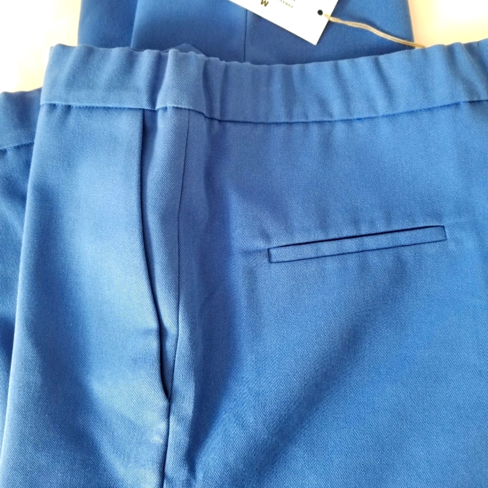 Marni Classic Tapered Leg Cropped Pants Size 10 Blue - Picture 4 of 10